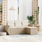  4-dijelni set vrtnih sofa s jastucima bež od poliratana | shoptok.hr