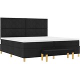 Box Vzmetnična postelja s vzmetnico in klopjo Črna 200x200 cm Tkanina, (22083775) | Shoptok.si