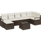 vidaXL 8-dijelni set vrtnih kauča s jastučićima smeđi poli ratan | shoptok.hr