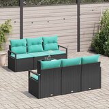  Set sofe s jastukom 7 pcs Crna i Tirkizna poliratan | shoptok.hr