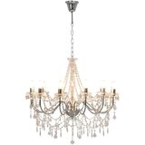 x Luster s perlama srebrni 12 žarulja E14 | shoptok.hr