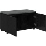  Klupa za hodnik s jastukom s policom Crni Hrast 80 x 38 x 46 cm | Eponuda.com