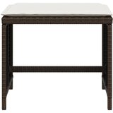  Vrtni taburei s jastucima 4 kom smeđi 40x40x35 cm od poliratana | Eponuda.com
