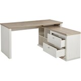 Hom`in kotna pisalna miza leseni material siva, bela | Shoptok.si
