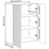  stenska omara Črna 59,5 x 31 x 80 cm Konstruiran les, (5000092213) Slike