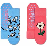 Happy Socks Otroške nogavice Kids Flower Anti-Slip Socks 2-pack roza barva