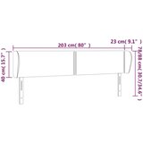  Vzglavje z ušesi temno modro 203x23x78/88 cm žamet | Shoptok.si