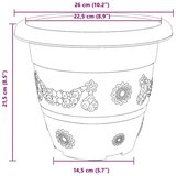  Okrogli cvetlični lonec 24 pcs Kamnito rdeča Ø 26 x 21.5 cm, (5000207714) | Shoptok.si