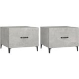 Furnova Klubske mizice s kovinskimi nogami 2 kosa bet. sive 50x50x40 cm, (21913856) | Shoptok.si