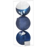  Set Božićnih Kuglica Plave Boje 15 cm - 3 Komada | shoptok.hr