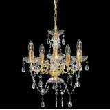  Luster s kristalnim perlama zlatni okrugli 5 x E14 | shoptok.hr