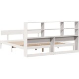 vidaXL Knjižna postelja brez vzmetnice bela 200x200 cm trdna borovina | Shoptok.si