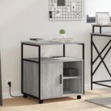 vidaXL Pisarniška omara Siva sonoma 60 x 46 x 67 cm Konstruiran les Cene