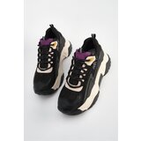 Marjin Women's High-Sole Sneaker Lace-Up Leopard Detail Sneakers Desya black. | Shoptok.si