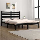  Okvir za krevet od masivne borovine crni 200 x 200 cm | shoptok.hr