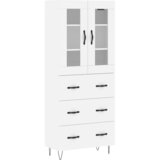  Visoka komoda bijela 69,5x34x180 cm konstruirano drvo Slike