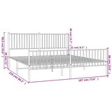 Metalni okvir kreveta uzglavlje i podnožje crni 183x213 cm | shoptok.hr