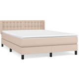  Box spring postelja z vzmetnico kapučino 140x200cm umetno usnje, (20894099) | Shoptok.si