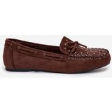 Boto Embellished Women's Loafers Made of Eco Suede Brown Prissine | shoptok.hr