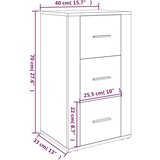  Komoda siva boja betona 40 x 33 x 70 cm od konstruiranog drva | shoptok.hr