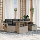 Maison Chic Seti vrtnega pohištva - Vrtna garnitura - Vrtni pohištvo set 6-delna z blazinami siv poli ratan, (21808775) | Shoptok.si