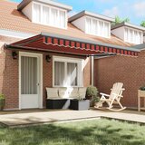Tenda na uvlačenje narančasto-smeđa 4 x 3 m tkanina i aluminij | shoptok.hr
