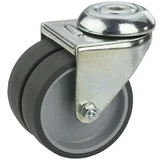 DÖRNER&HELMER Dvostruki valjak (Promjer kotačića: 50 mm, Nosivost: 80 kg, Klizni ležaj, S rupom na poleđini)