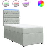 Box spring krevet s madracem svjetlosivi 100x200 cm baršunasti | shoptok.hr