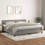  Box spring postelja z vzmetnico svetlo siva 200x200 cm žamet, (20727117) Cene