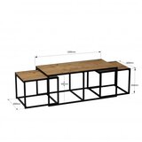 Hanah home Gigante set klub stolova, 3 dijela, hrast-crni | Eponuda.ba