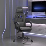  Okretna igraća stolica s osloncem za noge crna od umjetne kože | shoptok.hr
