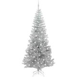 vidaXL Božićno drvce s 300 LED svjetlima s stalakom Srebrno 240 cm PET | shoptok.hr