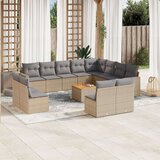 vidaXL 13-dijelni set vrtnih sofa s jastucima poliratan Bež | shoptok.hr
