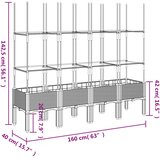  Vrtna sadilica s rešetkom bijela 160 x 40 x 142,5 cm PP | Eponuda.ba