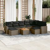 vidaXL 10-dijelni set vrtnih sofa od poliratana s jastucima sivi | shoptok.hr