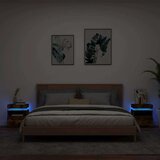 vidaXL Noćni ormarići s LED svjetlima 2kom dimljeni hrast 40x39x48 5cm | shoptok.hr