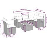  6-dijelni set vrtnih sofa od poliratana s jastucima sivi | shoptok.hr