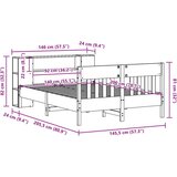 vidaXL Knjižna postelja brez vzmetnice bela 140x200 cm trdna borovina | Shoptok.si
