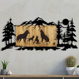 Wallity Zidna dekoracija Wolf Family, 108x3x47 cm, Crna Cene