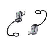 INF 2-Pack Type-C Ženski na Type-C Moški Stranski Upogibni Adapter 240W 120Gbps Silver, (5000291493) | Shoptok.si