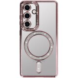  Silikonski ovitek MagSafe za Samsung Galaxy A56 5G - prozorno roza z bleščicami | Shoptok.si