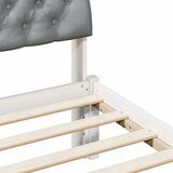  Okvir kreveta s uzglavljem Bijela i svijetlosiva 100 x 200 cm | shoptok.hr