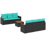 vidaXL Vrtni set od 7 dijelova s jastucima crni poliratan - Crna i plava 1 | shoptok.hr