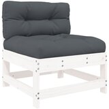 Maison Chic Sredinski kavč - Sofa - Kanape z blazinami bel trden borov les, (21727121) Cene