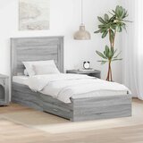  Krevetna konstrukcija s ladicama Siva Sonoma 100 x 200 cm | shoptok.hr