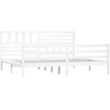  Okvir za krevet od masivnog drva bijeli 200 x 200 cm | Eponuda.com
