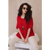 Kesi Włoski Oversized blouse with pendant red