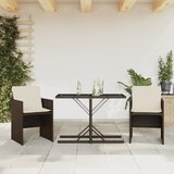 vidaXL 3-dijelni bistro set s jastucima smeđi od poliratana Cijene