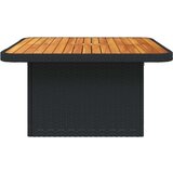 vidaXL Vrtna miza črna 80x80x71 cm poli ratan in akacijev les | Shoptok.si