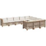 vidaXL 10-dijelni set vrtnih sofa s jastucima bež od poliratana | shoptok.hr